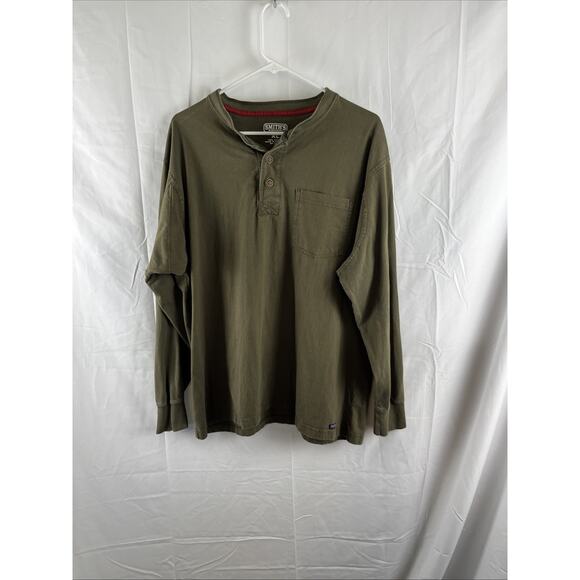 Smiths Workwear Mens XL Drab Cotton Pocket Henley Shirt - Picture 1 of 5